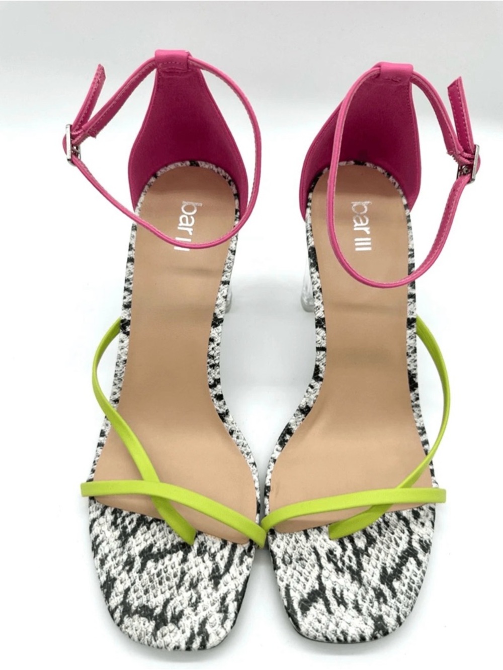 Brand New  BAR III Women's Multi Smooth Blakke Square-Toe Ankle-Strap Block-Heel